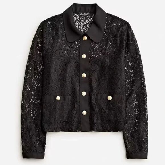 J. Crew Lady Shirt-Jacket in Lace Black - Picture 1 of 6